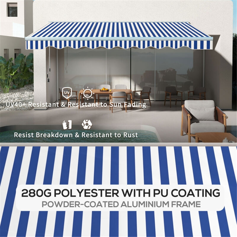 Motorized Patio Awning, Waterproof & UV-Resistant Retractable Canopy for Outdoor Shade
