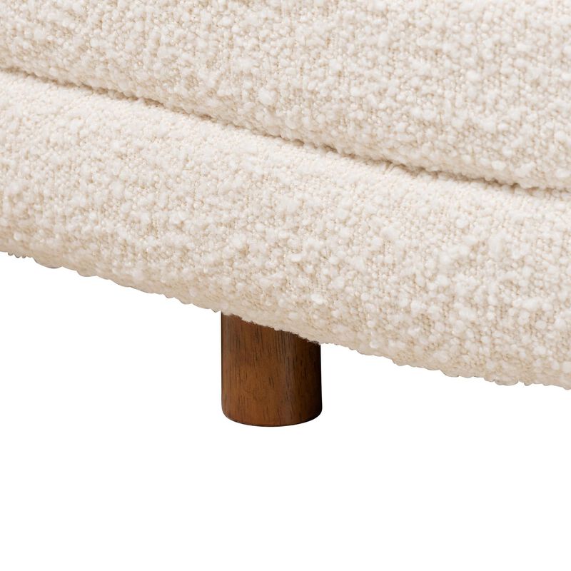 Baxton Studio Betiana Modern Cream Boucle Fabric Wood Storage Bench