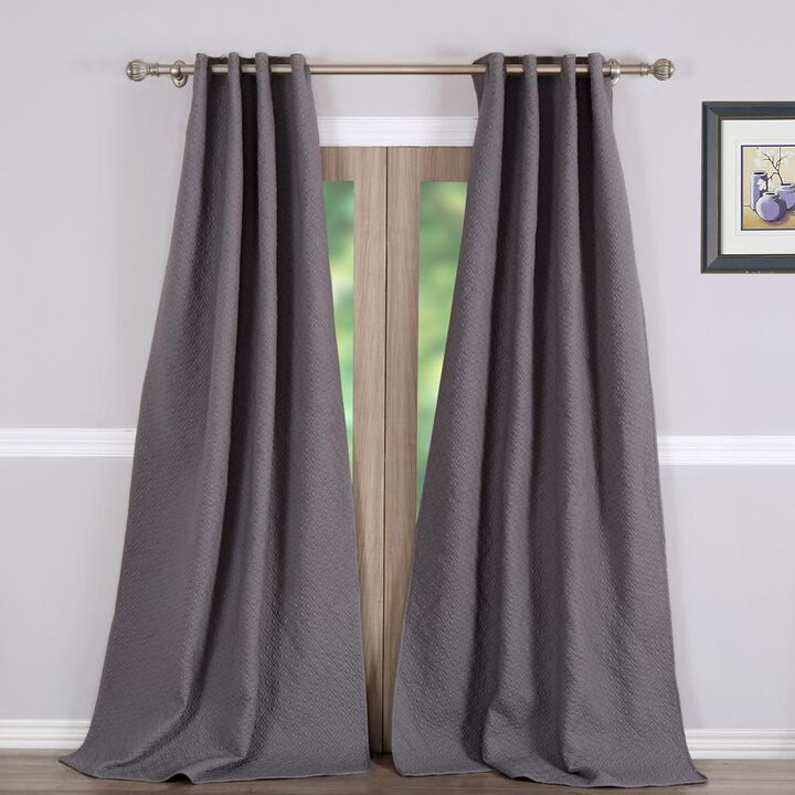 Greenland Home Fashion Vashon Window Panel Pair - Gray 42x84"