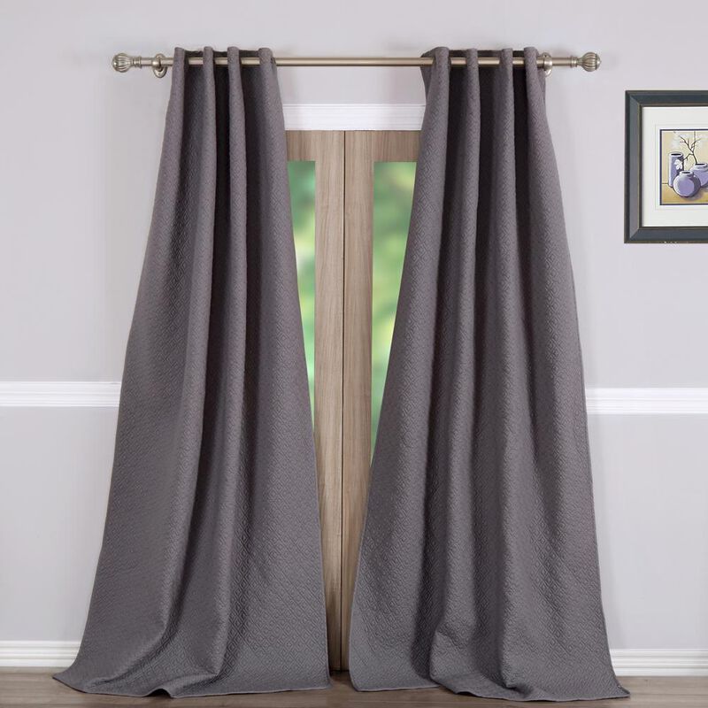Greenland Home Fashion Vashon Window Panel Pair - Gray 42x84"