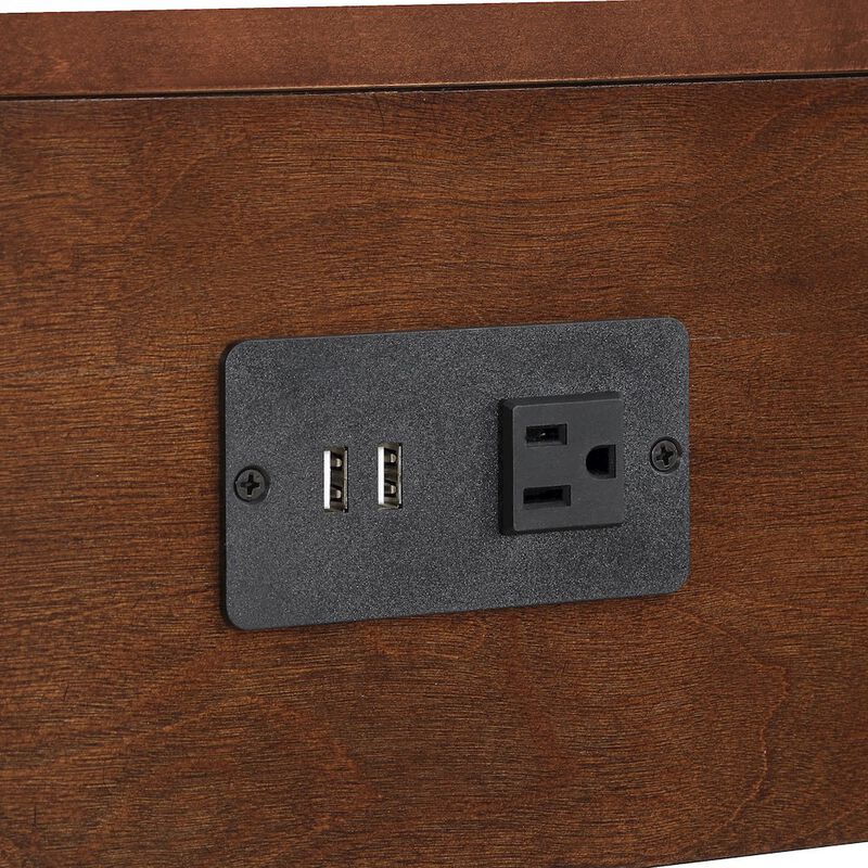 Convenience Concepts 1 Drawer End Table with Charging Station and Pull-Out Shelf