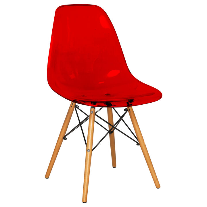 LeisureMod Dover Plastic Molded Dining Side Chair