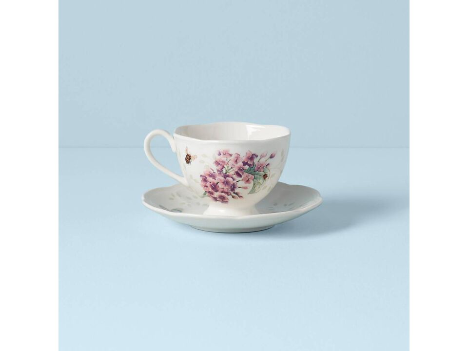 Lenox Butterfly Meadow Orange Sulphur 8-Ounce Cup and Saucer Set