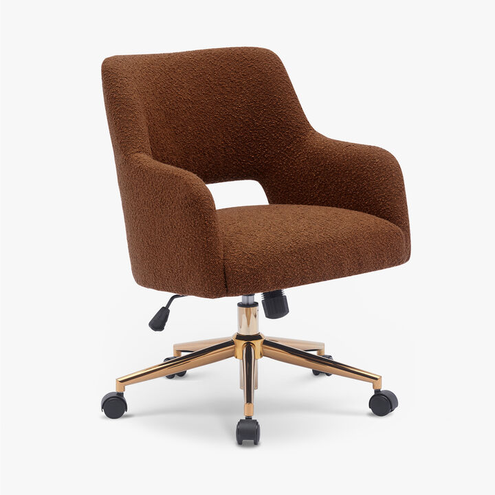 WestinTrends Genevieve Mid-Century Modern Office Accent Chair with Wheels