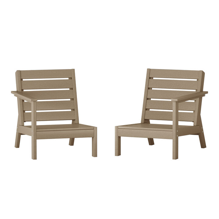 WestinTrends Outdoor Patio HDPE Deep Seating Sectional Loveseat