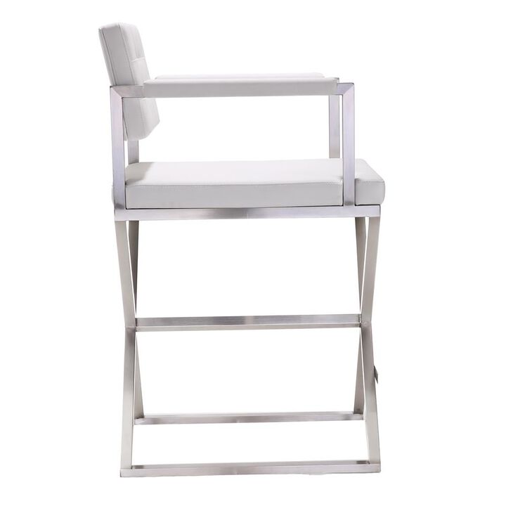 Belen Kox Contemporary White Steel Counter Stool, Belen Kox