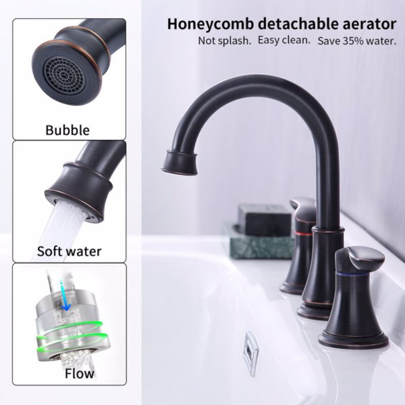 Widespread Oil-Rubbed Bronze Bathroom Faucet with 2 Handles for Stylish Vanity Sink