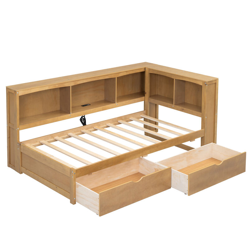 Merax Modern Daybed Bed with Storage and USB Ports