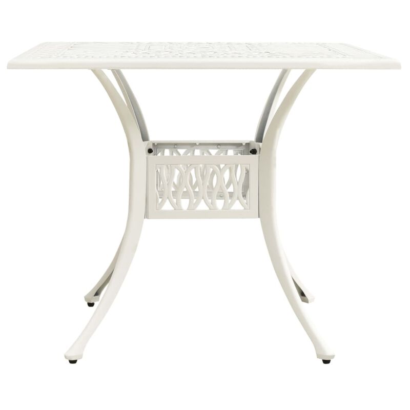 vidaXL Garden Table White 35.4"x35.4"x28.7" Cast Aluminum