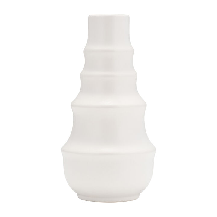 Cer,11",ring Pattern Vase