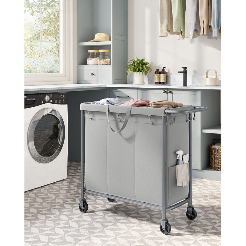 Laundry Basket with Wheels, Rolling Laundry Hamper