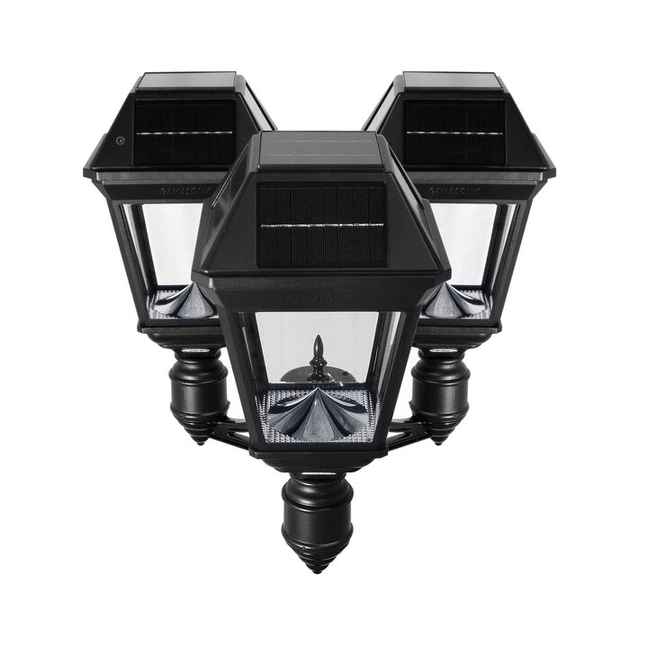Imperial III Solar Lamp Post - Triple Lamp - Black