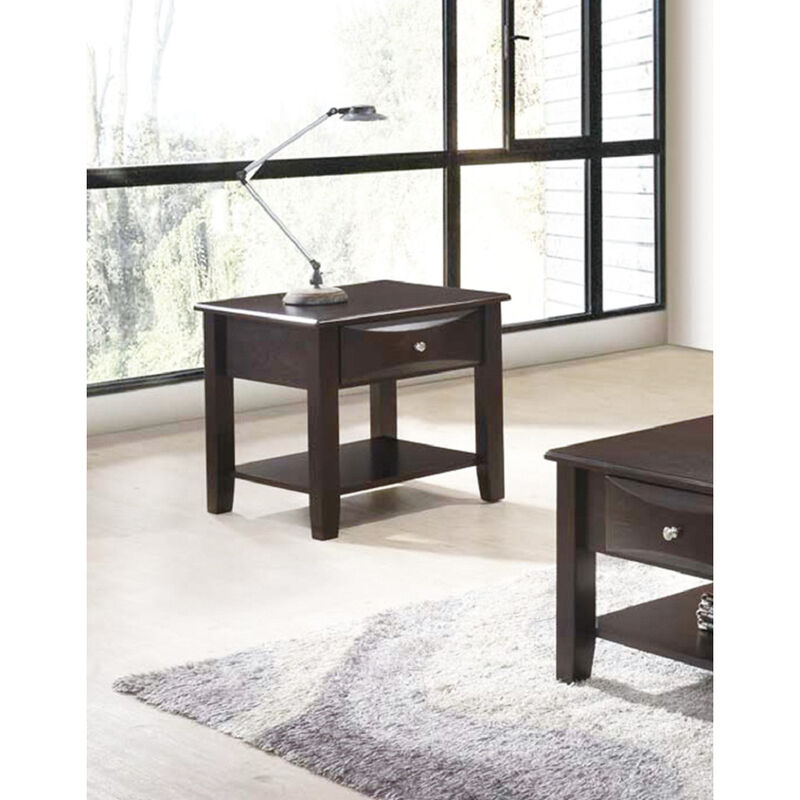 End Table Of One Drawer In Brown