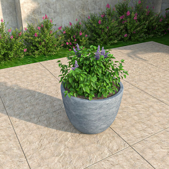 LeisureMod Dahlia Series Fiberstone ans MgO Clay 11" Planter