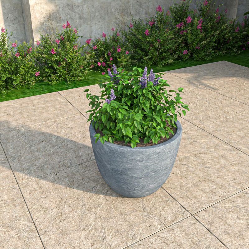 LeisureMod Dahlia Series Fiberstone ans MgO Clay 11" Planter
