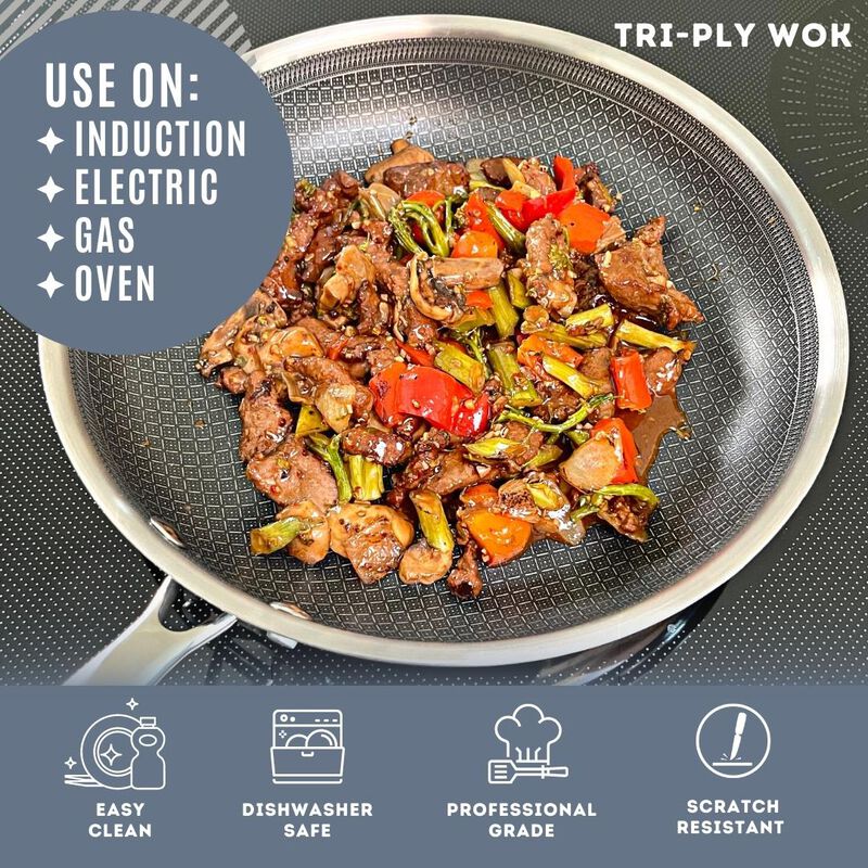 Tri-ply Stainless Steel Diamond Nonstick 9 Piece Cookware Set