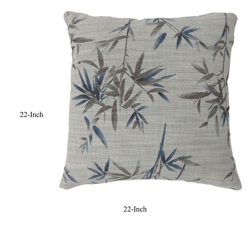 Contemporary Style Set of 2 Throw Pillows, Blue-Benzara