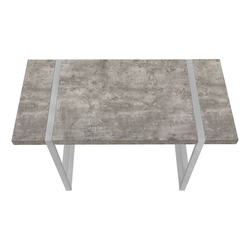 Monarch Specialties I 7662 Computer Desk, Home Office, Laptop, 48"L, Work, Metal, Laminate, Grey, Contemporary, Modern