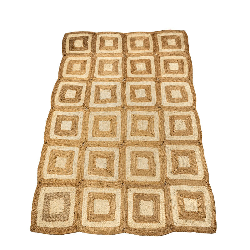 Hand Woven Jute Rectangular Geometric Carpet