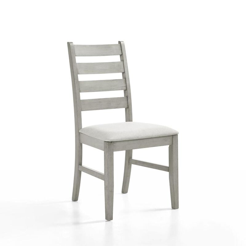 New Classic Furniture Pascal 59 Retangular Wood Dining Set with 6 Chairs in Driftwood