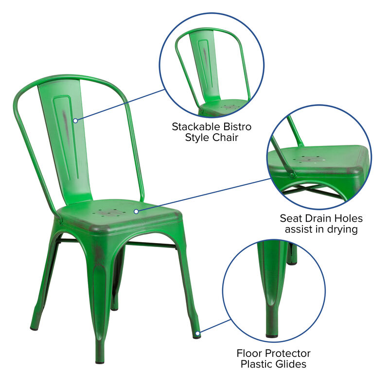 Distressed  Metal Chair