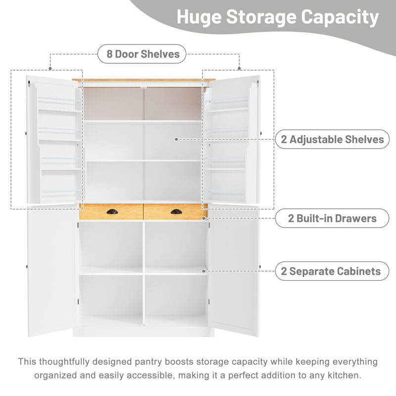 Merax High Freestanding Kitchen Pantry Storage Cabinet