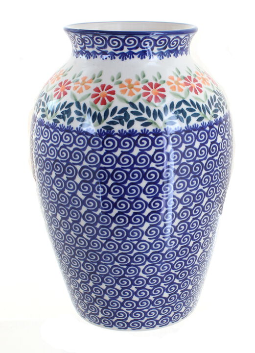 Blue Rose Polish Pottery Blue Butterfly Large Vase