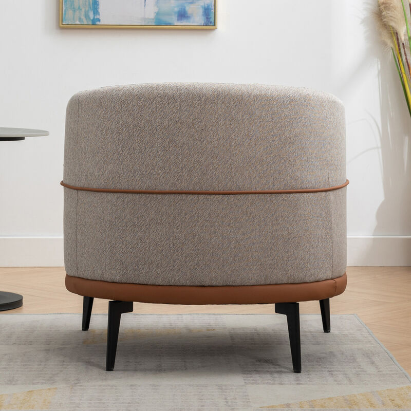 Modern Twotone Fabric Chair, Burnt Orange