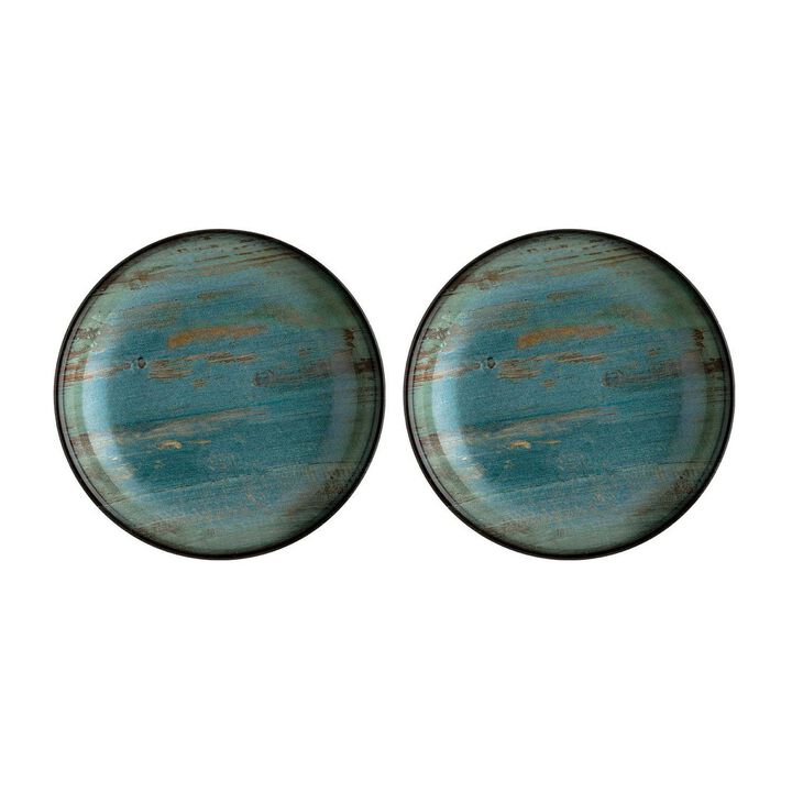 Madera dia.11" h:2.5" 57 oz. Round Decorated Porcelain Bowl (Set of 2)