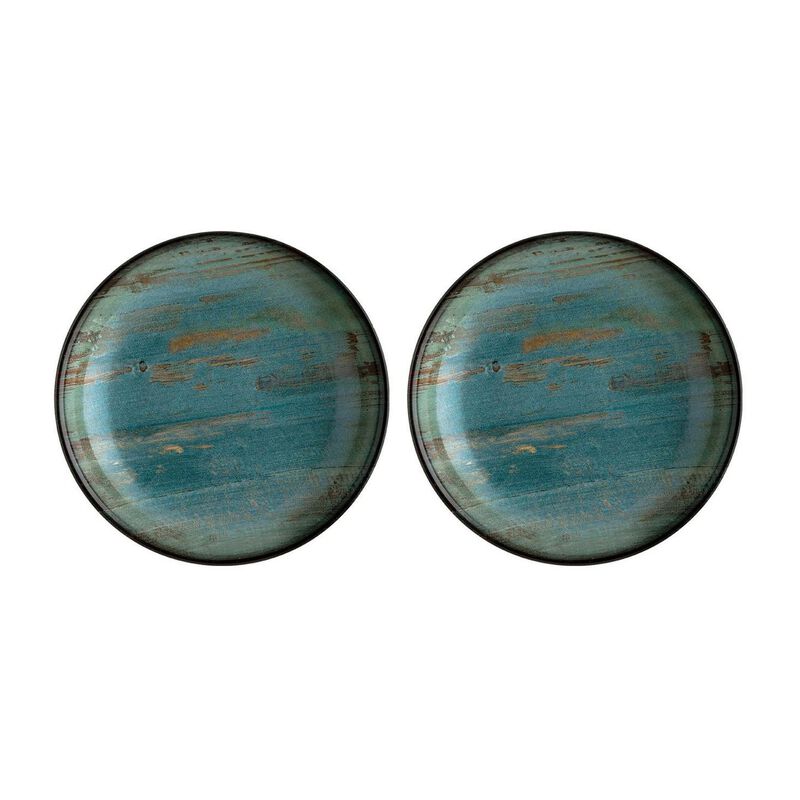 Madera dia.11" h:2.5" 57 oz. Round Decorated Porcelain Bowl (Set of 2)