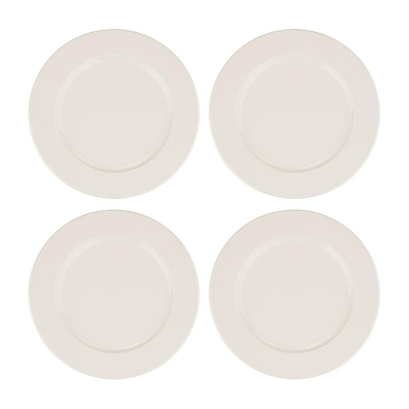 Banquet dia.6.5" Round Warm White Porcelain Plate (Set of 4)
