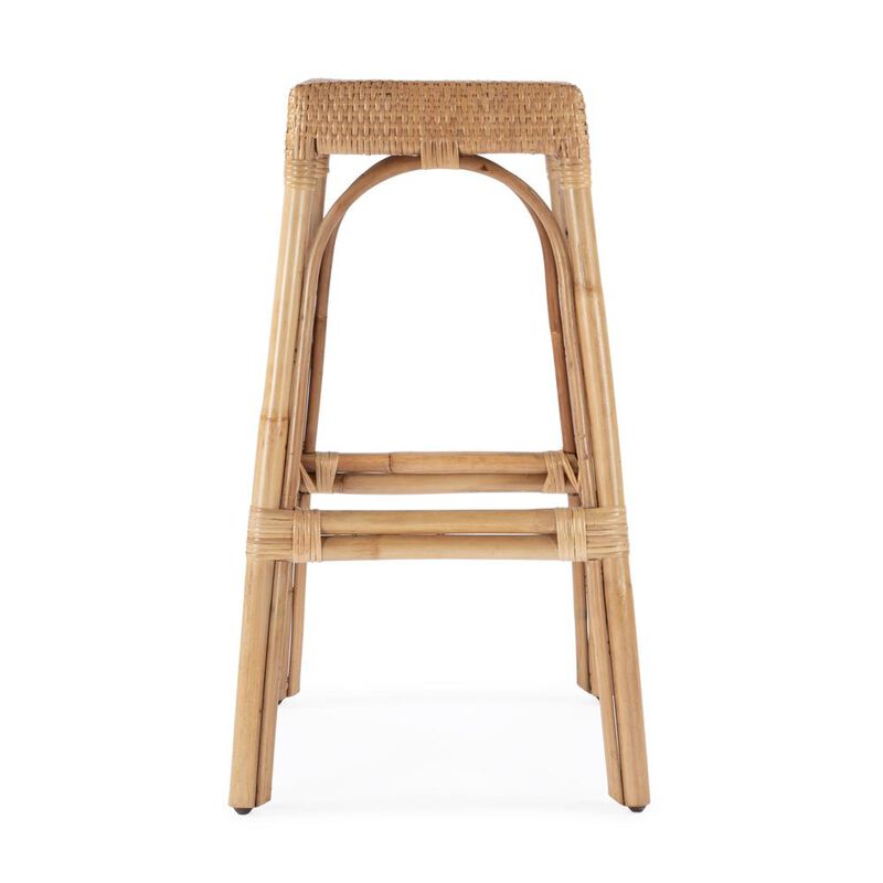 Butler Specialty Robias Rectangular Rattan 30 Bar Stool, Natural