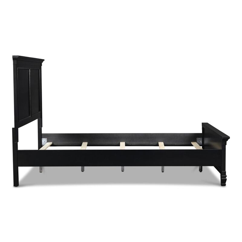 New Classic Furniture Furniture Tamarack Contemporary Solid Wood 5/0 Q Panel Bed in Black