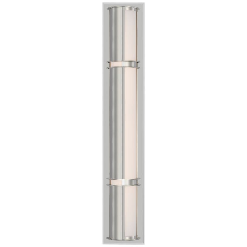 Strever 26" Shielded Bath Light in Polished Nickel with White Glass