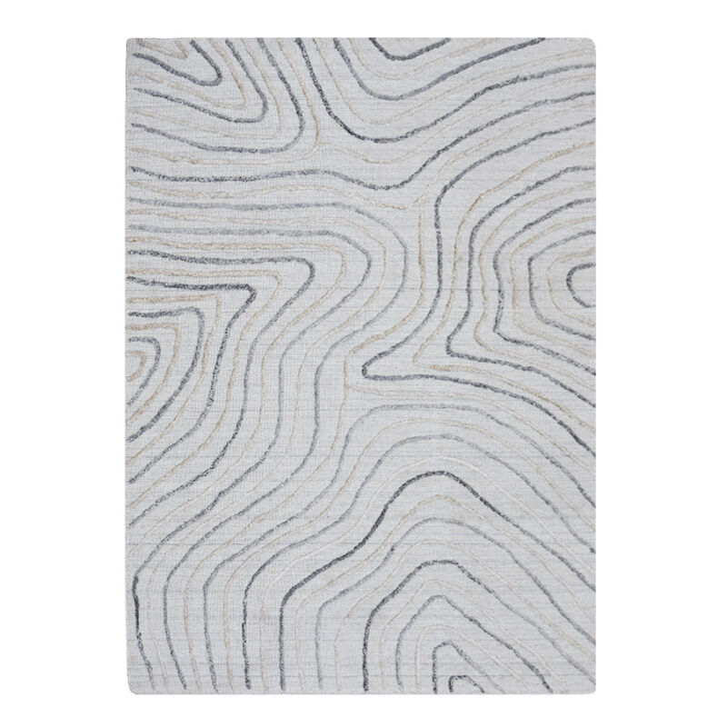 RUGSOTIC CARPETS HAND WOVEN FLAT WEAVE KILIM POLYESTER ECO-FRIENDLY AREA RUGS  - 3'x5', Rectangle Shape, Beige Multicolor Color, Abstract Modern Design, Low Pile  Handmade Area Rugs (DP0001)