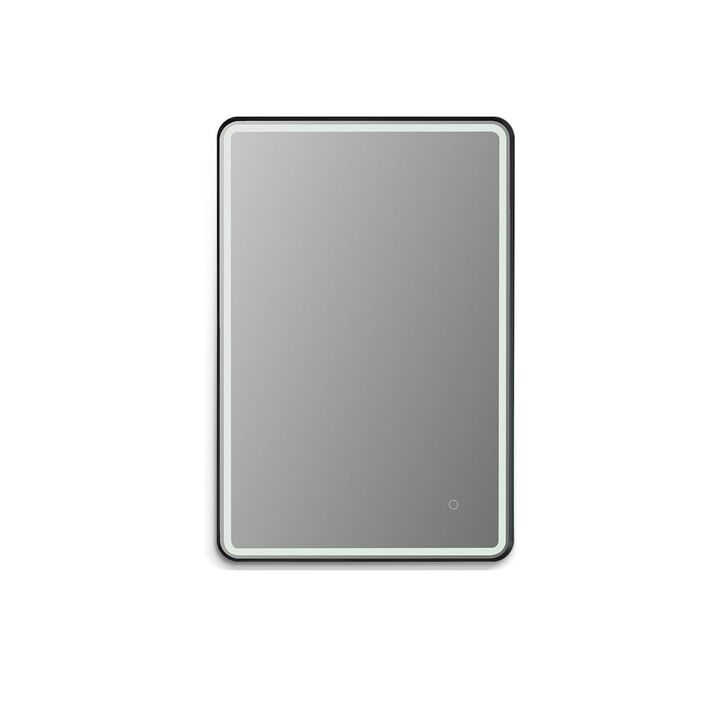 Altair Framed in Matt Black Modern Bathroom/Vanity LED Lighted Wall Mirror