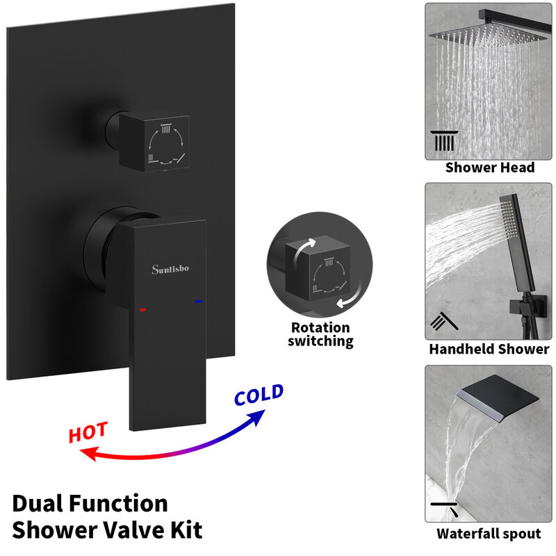 Wall Mount Bathtub Shower Faucet Set with Handheld Shower Head
