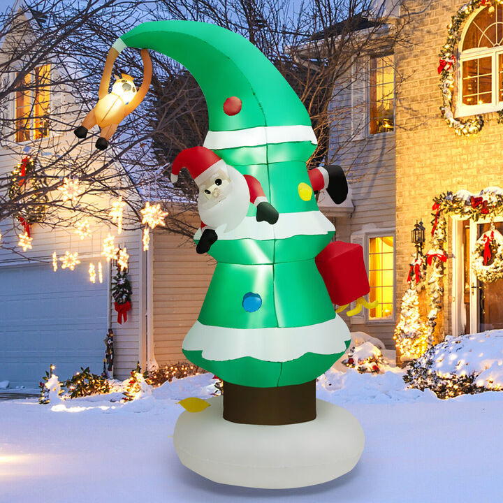 Inflatable Christmas Tree with Santa Claus for Fun and Festive Outdoor Holiday Decor
