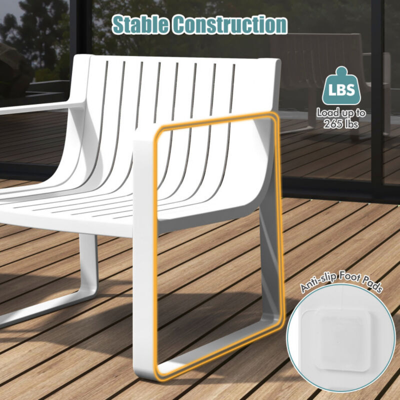 Patio Chairs Set of 2 with Curved Backrests and Seats