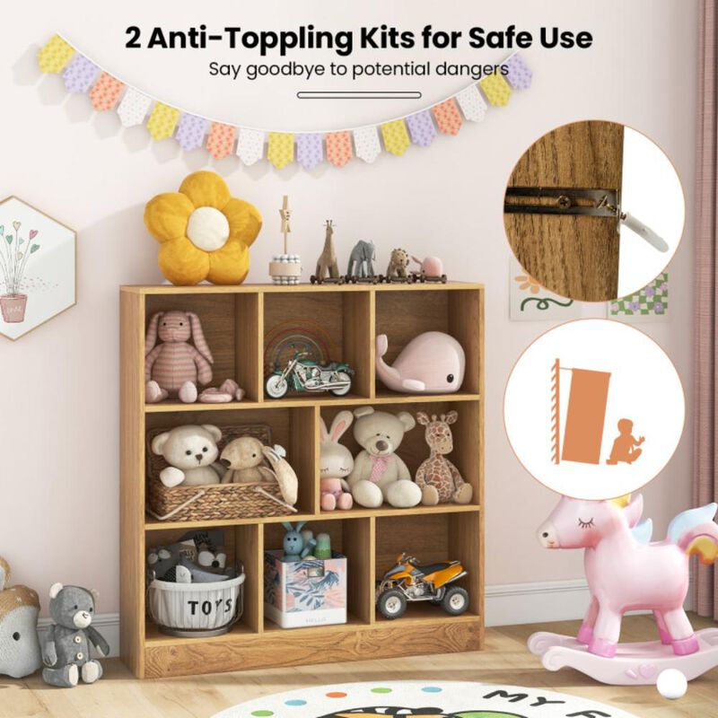 Hivvago 41 Inches 8-Cube Freestanding Bookcase for Kids