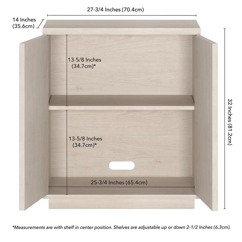 Hudson&Canal Alston 28 Wide Rectangular Accent Cabinet in Alder White