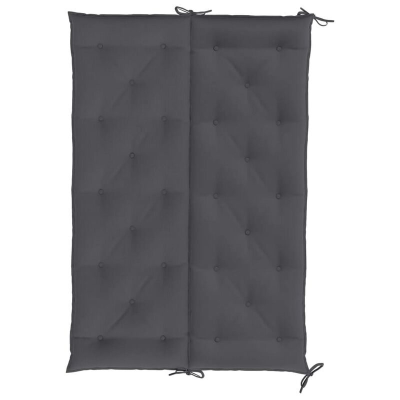 Claire Outdoor Cushion for Bench, 59 Inch, Dark Gray Tufted Oxford - Benzara