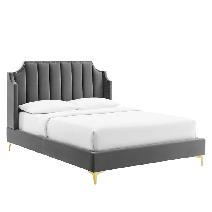Modway - Daniella Performance Velvet Queen Platform Bed