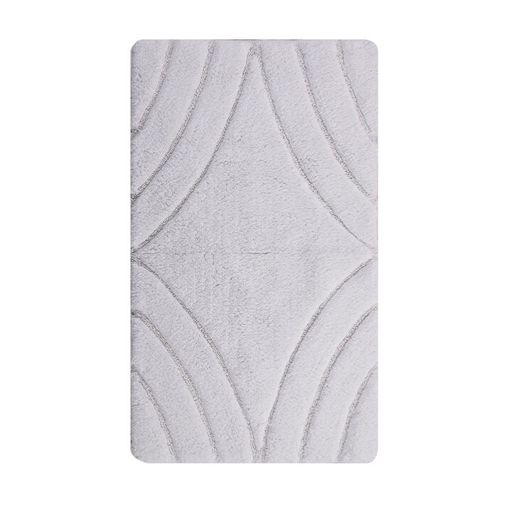 Knightsbridge Diamond 220 GSF Non Skid Back Bath Rug 24 x 40 - White