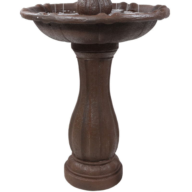 Sunnydaze Pineapple Outdoor 2-Tier Solar Fountain with Battery