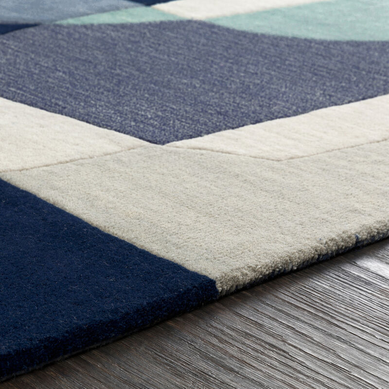 Forum FM-7195 6' x 9' Kidney Blue Rug