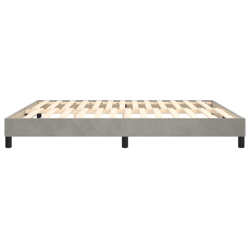 vidaXL Velvet Box Spring Bed Frame - California King Size, Light Gray, Durable Plywood and Engineered Wood Materials, Easy to Match, Meets California Proposition 65