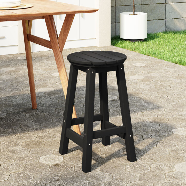 WestinTrends 24" HDPE Outdoor Patio Round Counter Height Bar Stool