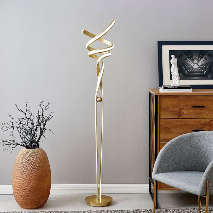 Munich Floor Lamp White Metal Dimmable Integrated LED