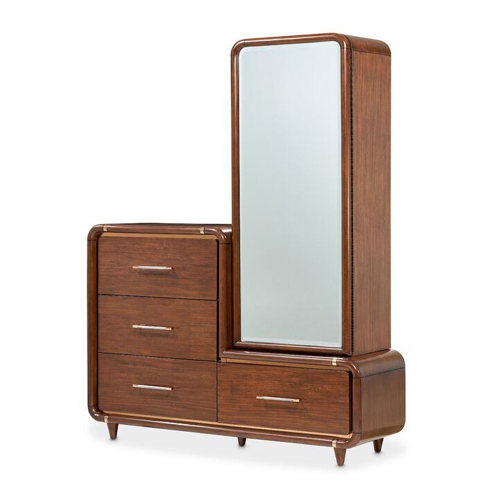 Michael Amini Mason Park Chest with Storage Mirror - Umber